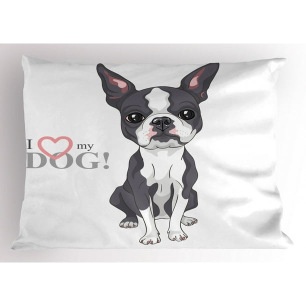 I Love My Boston Terrier Pillowcase I Love My Boston Terrier Pillowcase